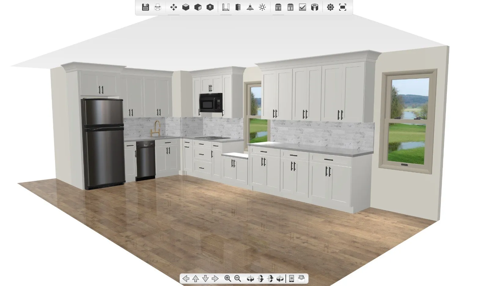 3D kitchen design rendering prepared for a customer