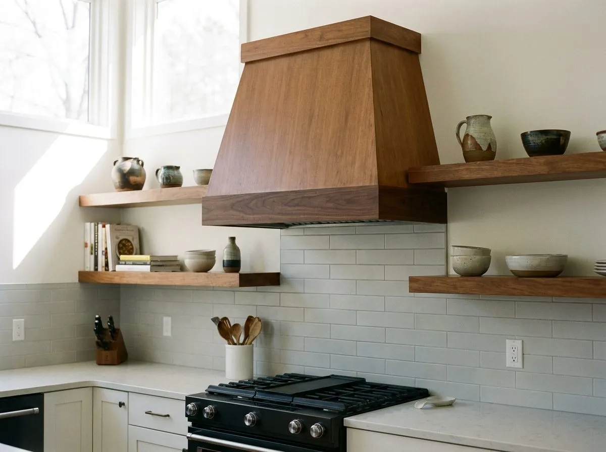 Custom wood range hood style visualization
