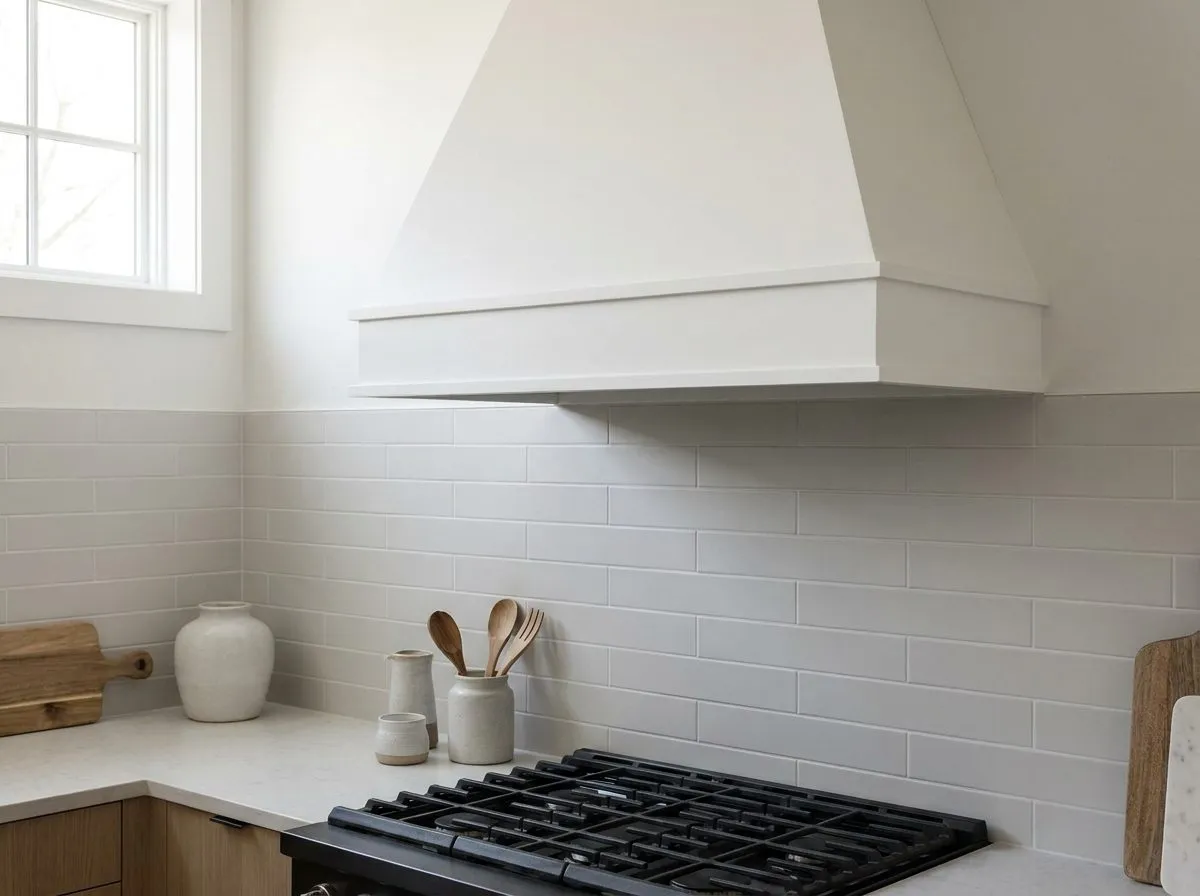 Tapered wood range hood style visualization