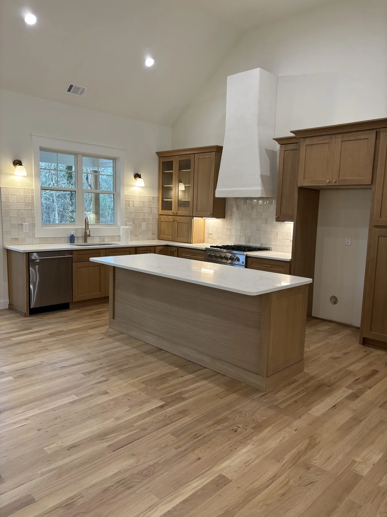 The finished kitchen — compare with the render above